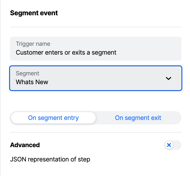 Selecting a segment trigger