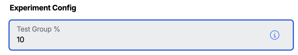User Experiment Config Settings